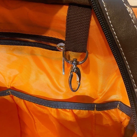 House of Botori orange and brown big bag shoulder bag purse duffle bag baby bag‍ - Picture 10 of 11